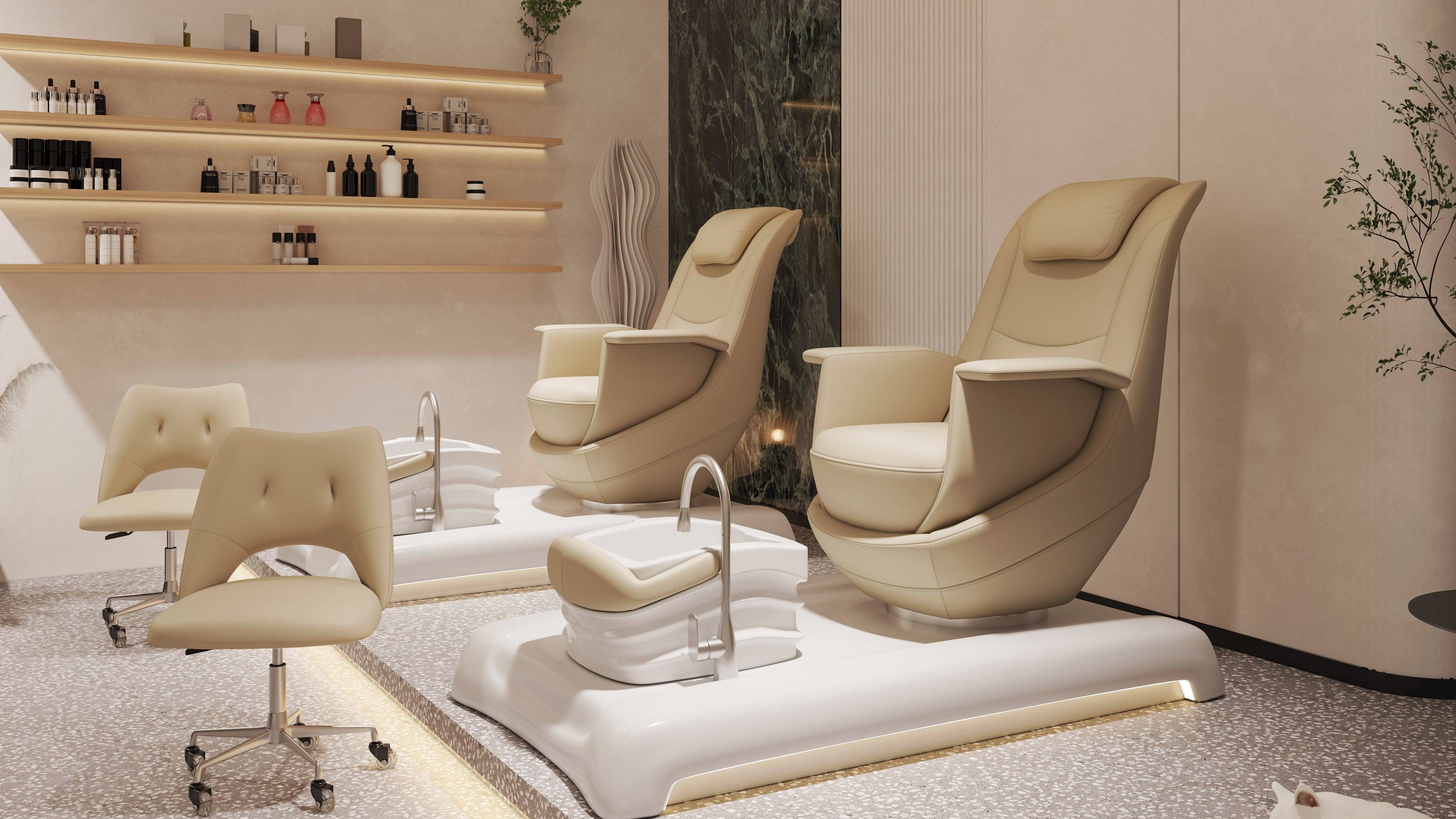 BENORAVO Modern Pedicure Spa Chair - Adjustable Massage Salon Chair for Nail & Foot Care - Perfect for Home Spa, Nail Salons & Beauty Parlors