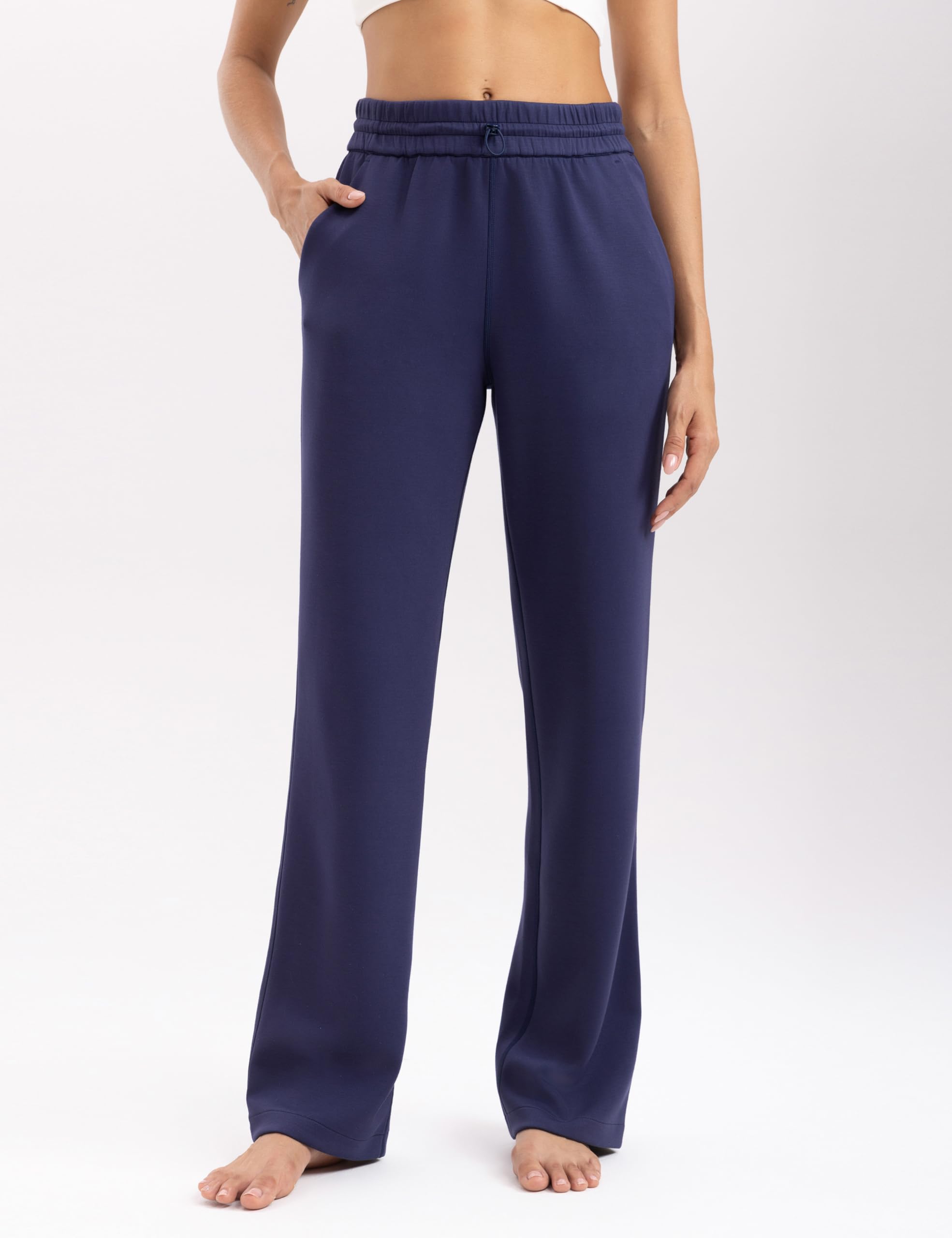 Women's High Waisted Sweatpants with Pockets - Elastic Waist Joggers, Straight Leg Athletic Pants with Drawstring (31