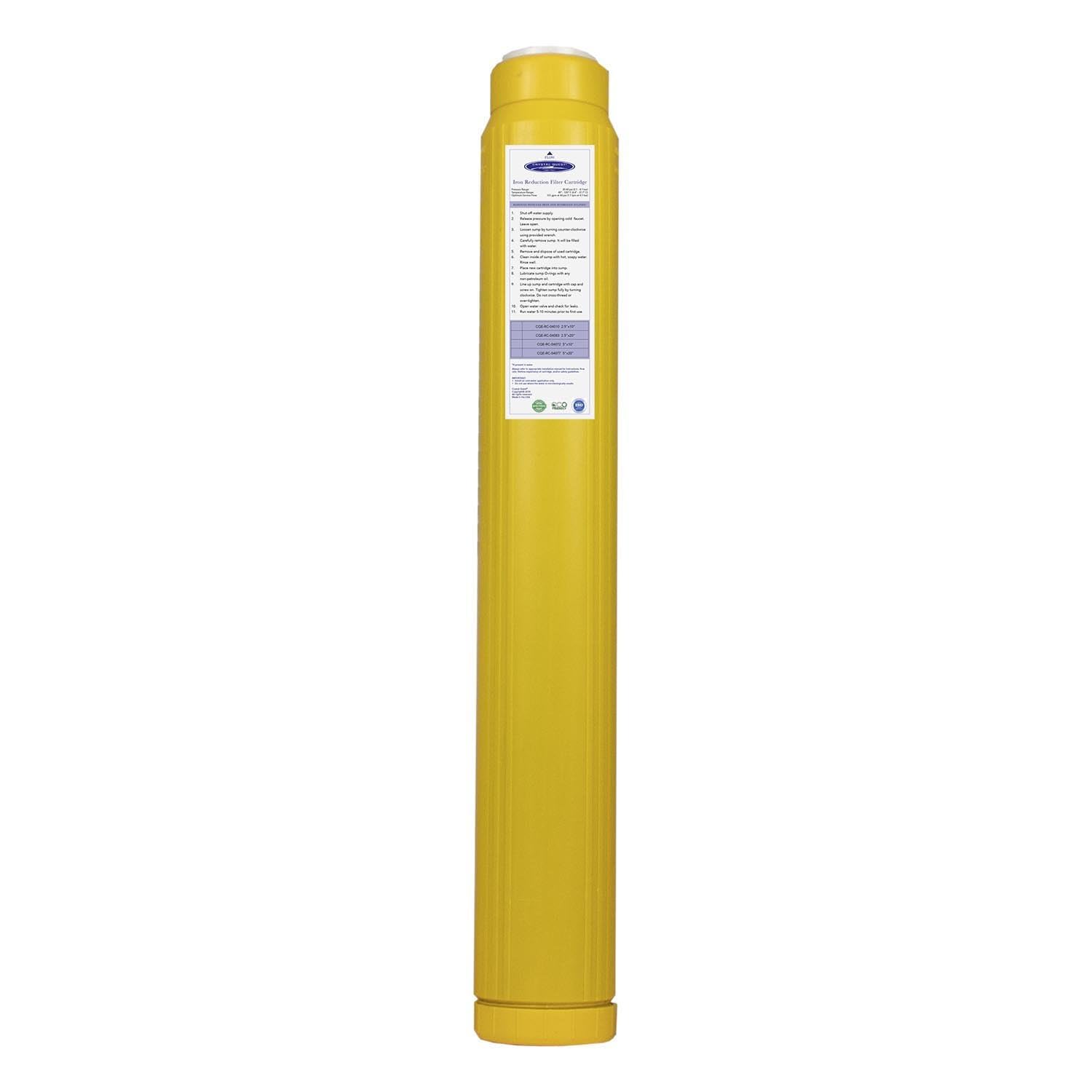 Crystal Quest Iron Filter Cartridge - Remove Iron, Prevent Stains & Improve Water Clarity | Protect Plumbing & Appliances | Reliable Water Filtration System | Long-Lasting Performance for Home, RV & Well Water Use