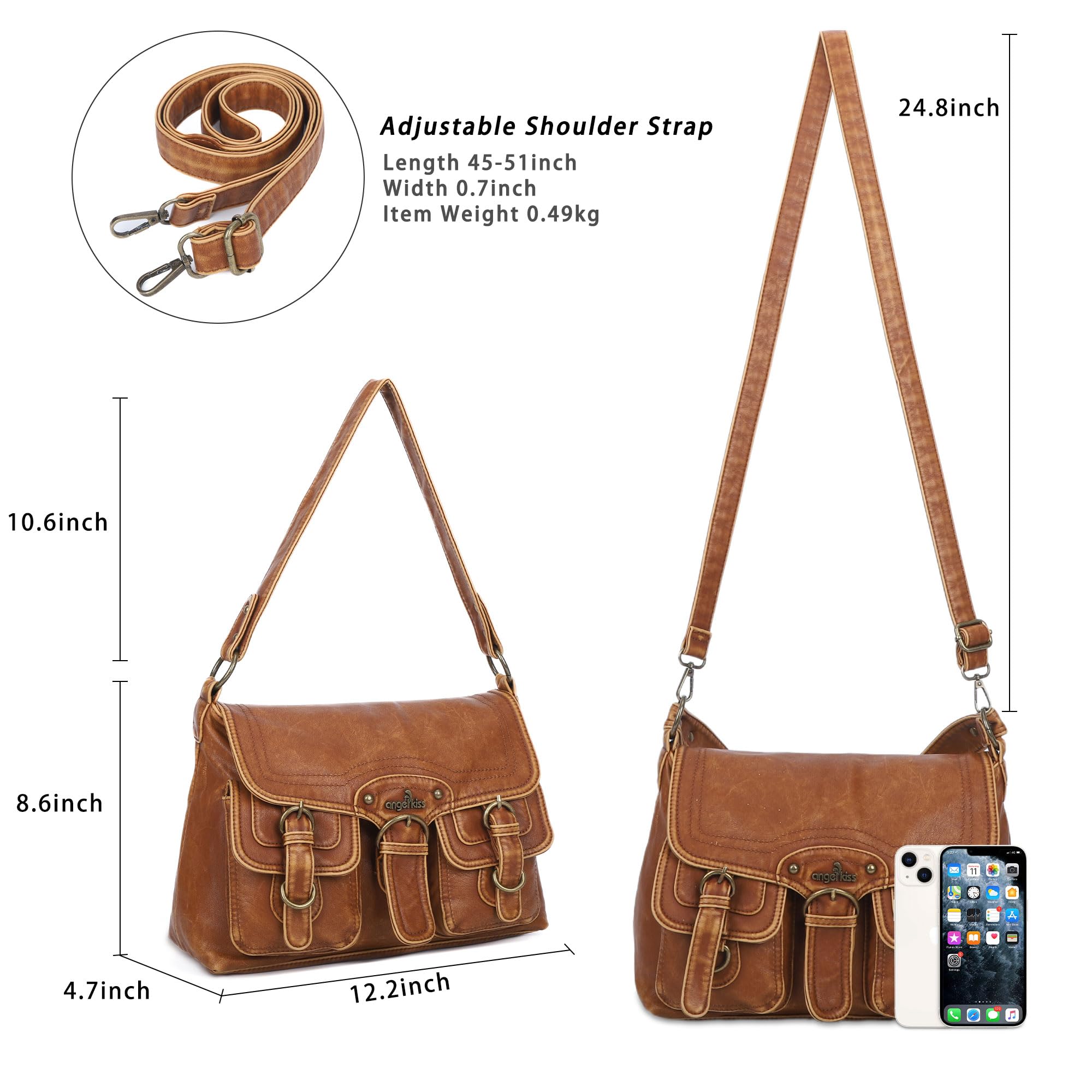 Angel Kiss Vegan Leather Handbags for Women - Crossbody, Hobo & Tote Purses | Stylish Satchel Bags for Work, Travel & Everyday Use