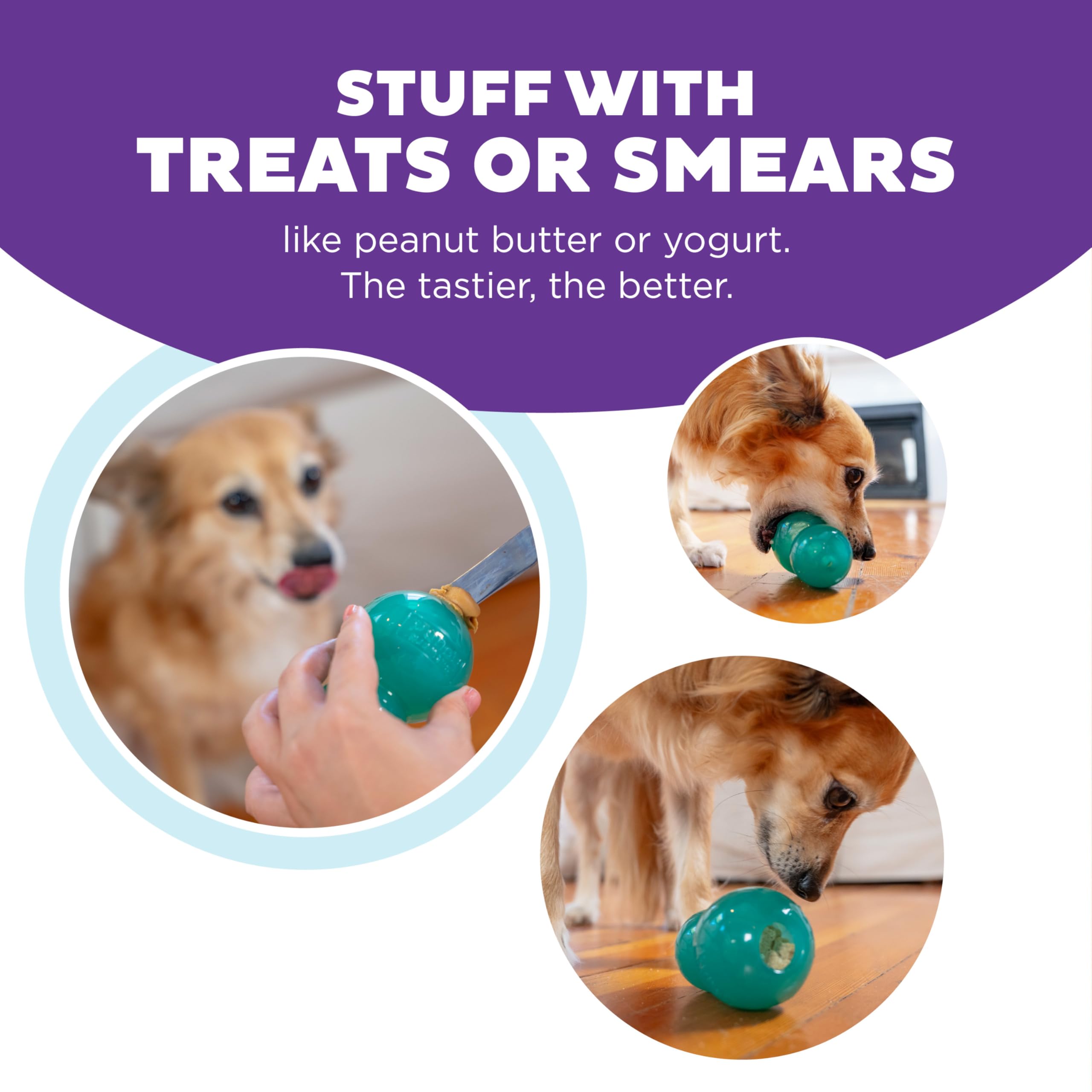 Outward Hound Durable Double-Tuff Interactive Treat Stuffer Dog Chew Toy - Medium Blue for Aggressive Chewers | Perfect for Training, Boredom Relief & Mental Stimulation