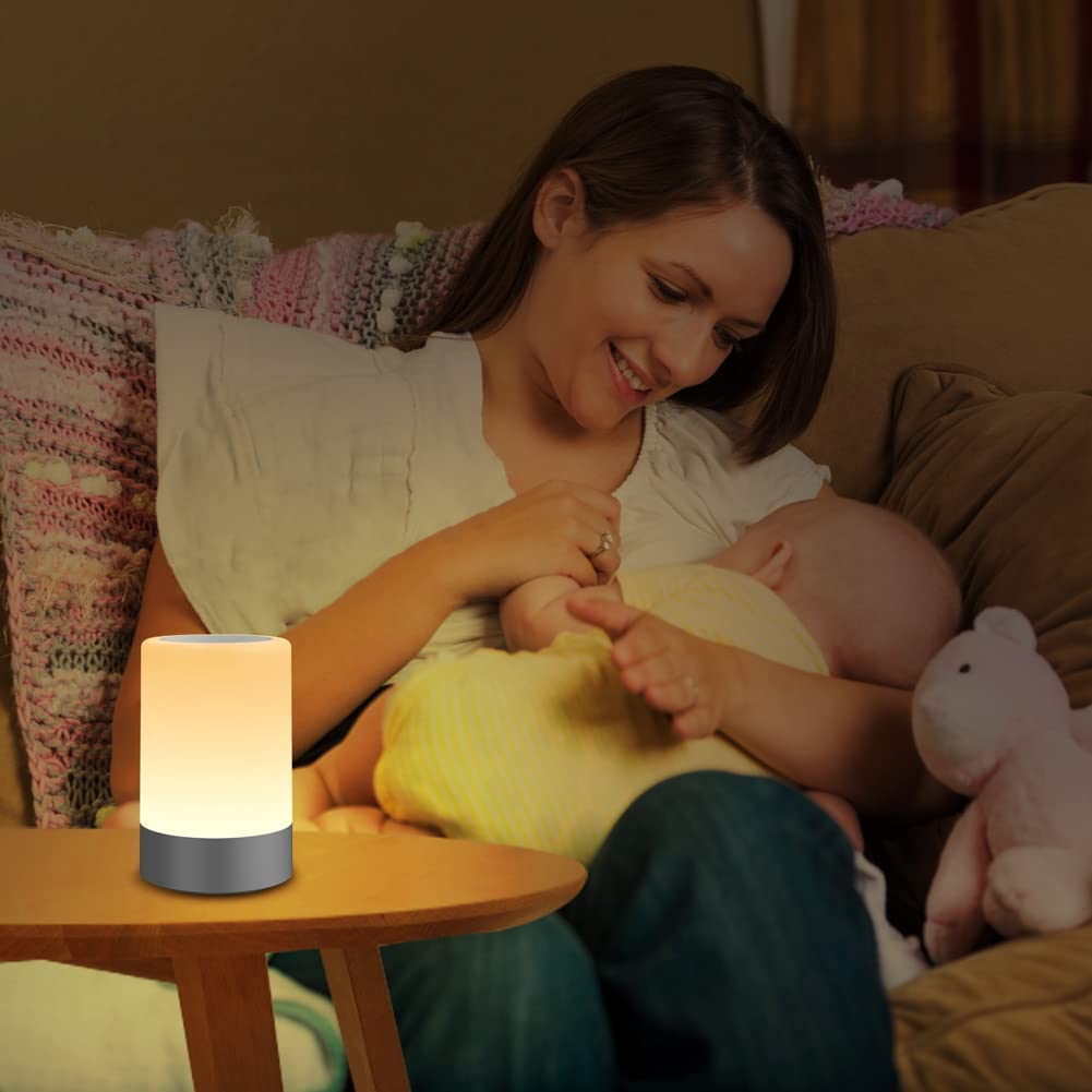 G Keni Baby Night Light - LED Touch Sensor Nursery Lamp for Breastfeeding & Sleep Aid, USB Rechargeable Dimmable Bedside Light with Memory Function & Warm White Light - Perfect for Nurseries, Kids' Rooms & Late Night Feedings