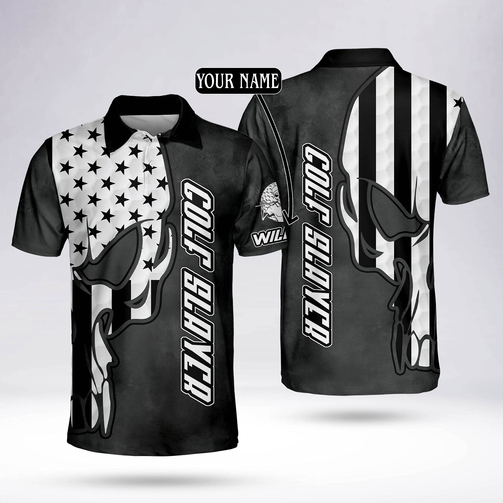 Men's 3D Skull Print Golf Polo Shirt - Dry Fit, Lightweight Short Sleeve Performance Shirt for Golf Tournaments & Club Wear - Perfect for Summer Golfing & Casual Outdoor Activities