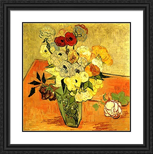 Black Ornate Wood Frame with Double Matting