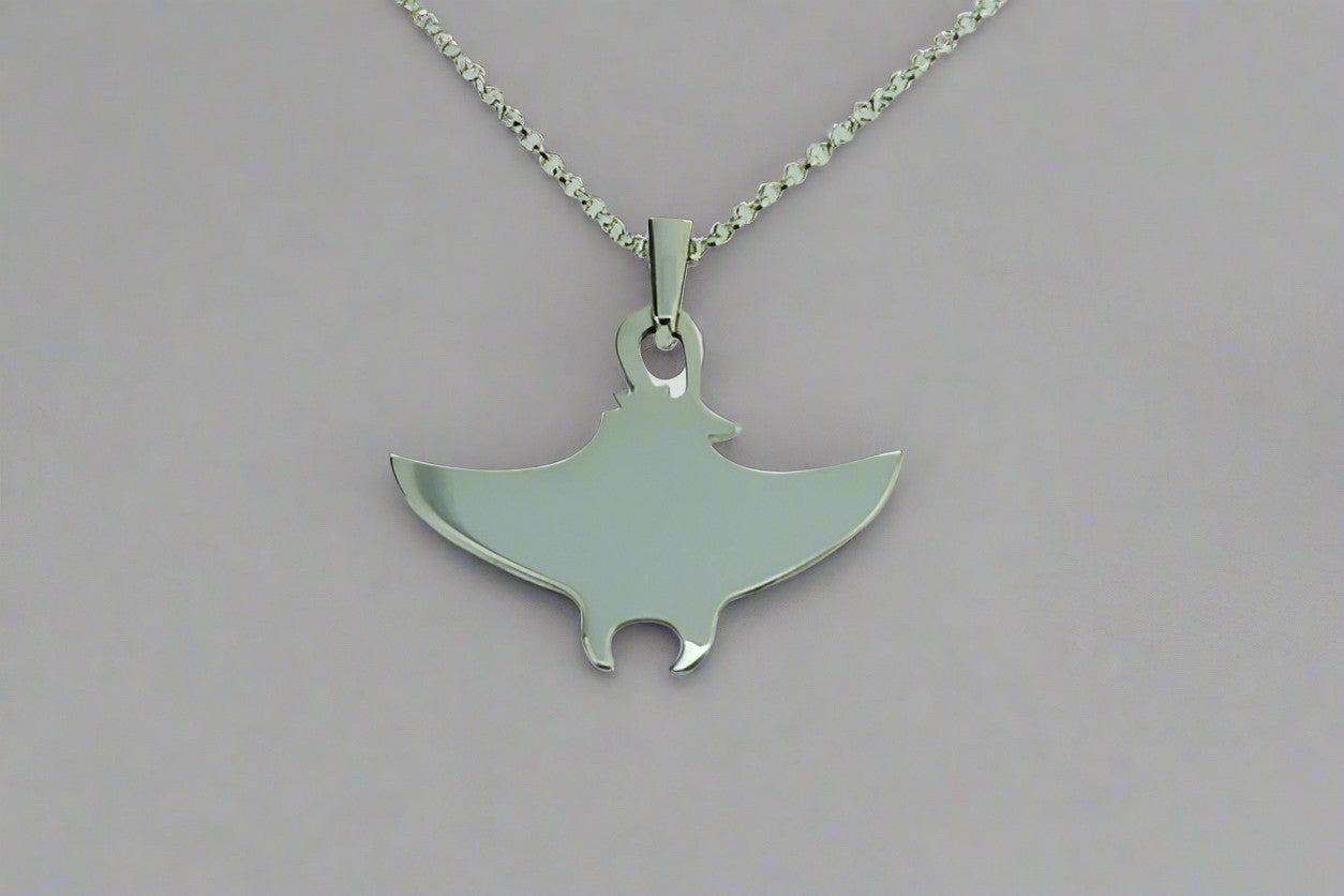 Large Stingray Necklace in Sterling Silver - Elegant Jewelry for Women, Perfect for Parties, Weddings & Everyday Wear