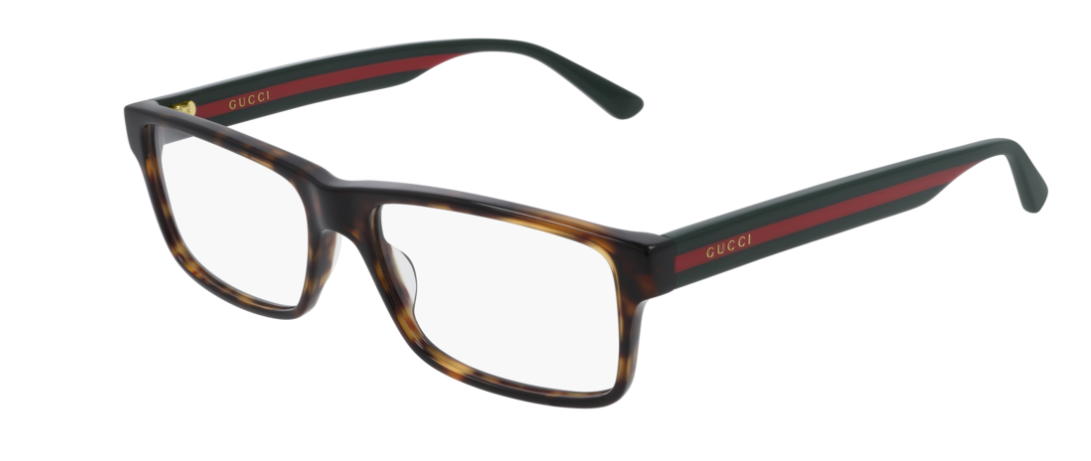 Gucci GG 0752O 002 Havana/Green Rectangle Unisex Eyeglasses - Stylish Designer Glasses for Men & Women - Perfect for Fashion, Work & Everyday Wear