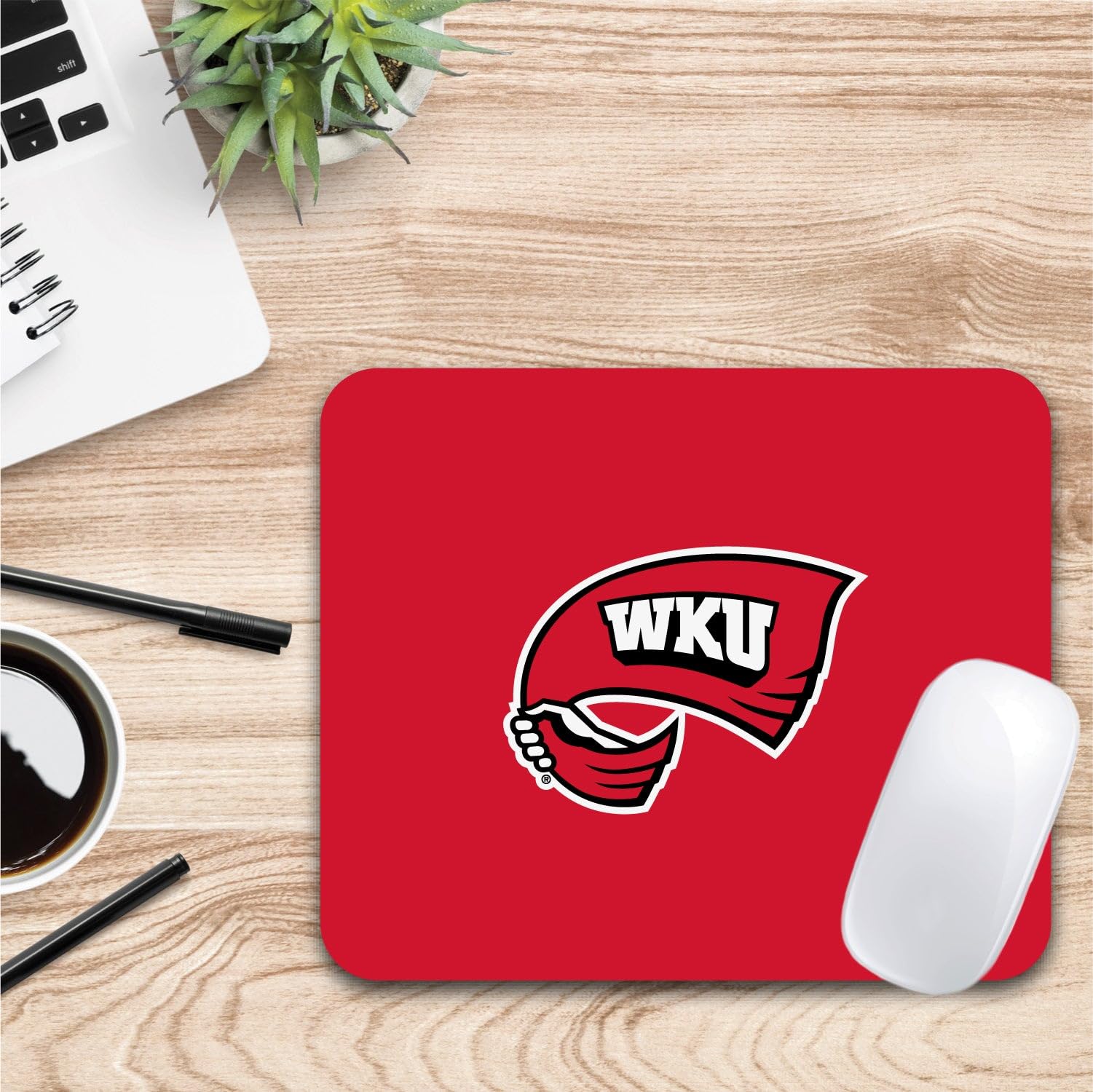 Western Kentucky University Mouse Pad - Non-Slip Fabric Gaming & Office Desk Mat with Floral White Design - Perfect for Work, Study & Computer Use