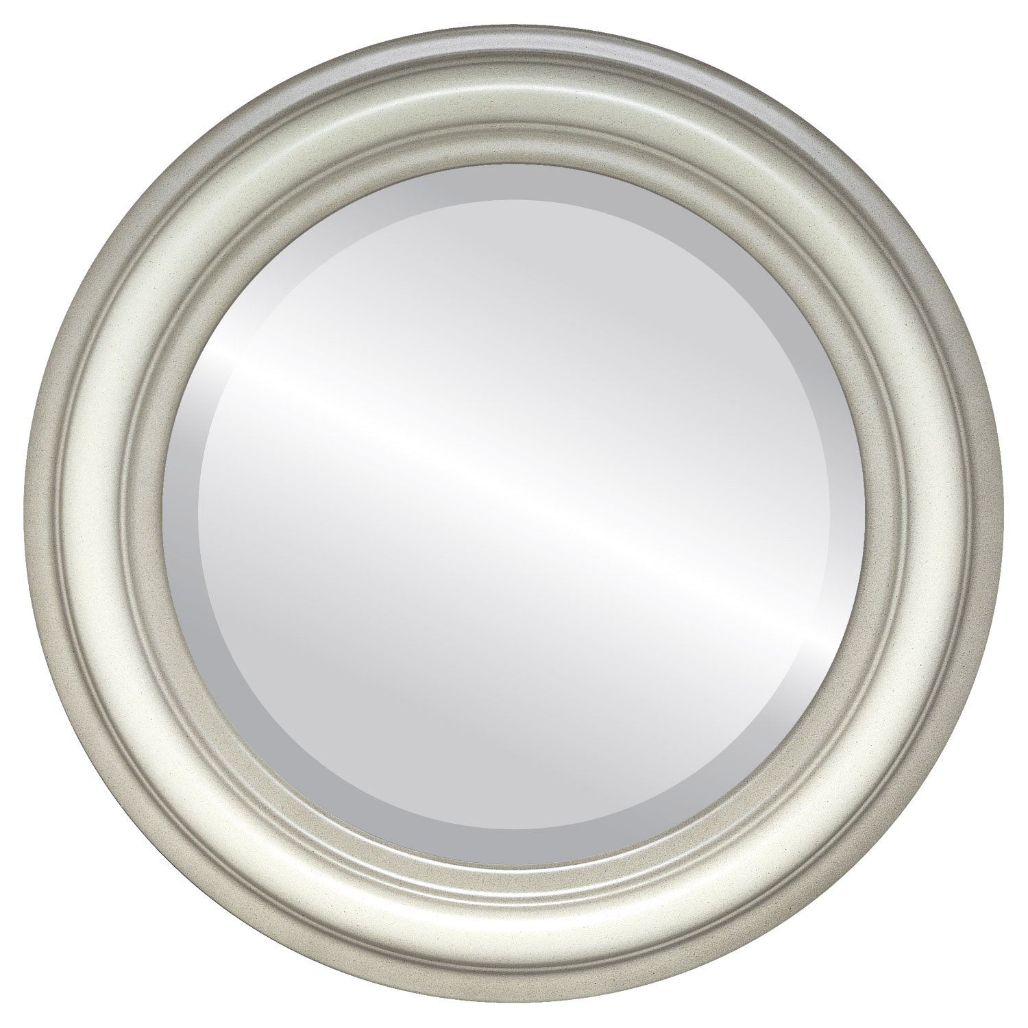 Philadelphia Style Ovalcrest Round Beveled Wall Mirror - 22x22 Inches Taupe Framed Decorative Mirror for Living Room, Bedroom & Entryway Decor