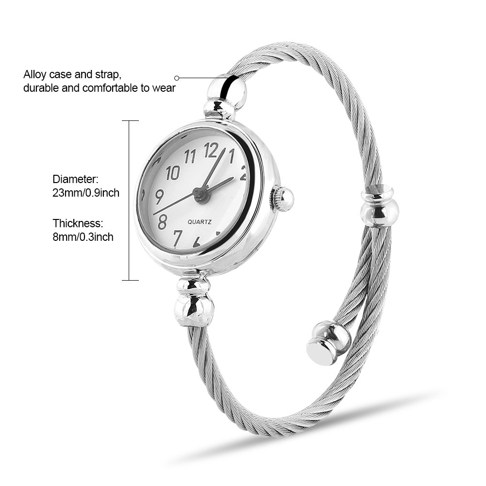 Elegant Women's Bracelet Watch - Analog Round Quartz Alloy Strap with Vintage Roman/Arabic Numeral Dial (White) | Perfect for Office, Date Night & Formal Occasions