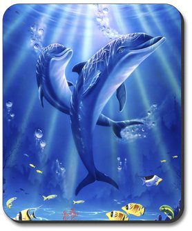 Dolphin Art Mouse Pad with Sunlit Design - Non-Slip Gaming & Office Computer Mousepad for Work & Home Use