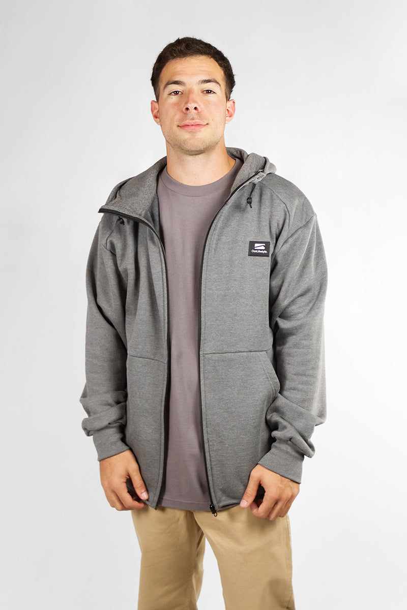 Ocn H Zipper Melange Camper Jacket - 50% Cotton Blend - Stylish & Comfortable Outerwear for Hiking, Camping & Outdoor Adventures