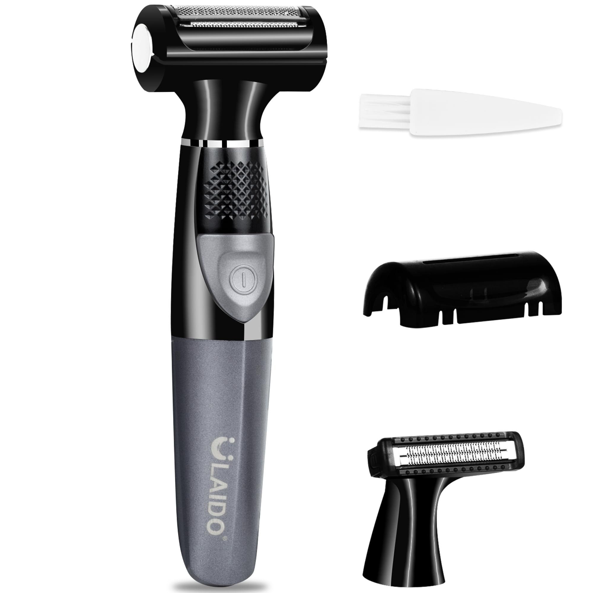 Electric Body Hair Trimmer for Men - Waterproof Wet/Dry Groin & Pubic Hair Groomer with Replacement Foil Heads - Perfect for Full Body Grooming, Sensitive Areas & Travel Use