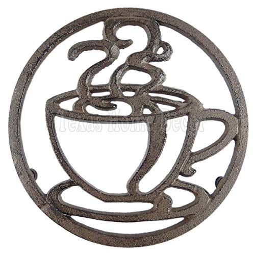 Vintage Cast Iron Trivet - Rustic Antique Style Hot Plate Holder for Coffee Cups, Pots & Home Décor | Perfect for Kitchen, Dining Table & Wall Display