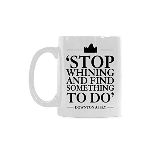 WECE 11oz Ceramic Coffee Mug - Funny 'Stop Whining Find Something To Do' Tea Cup for Coffee, Milk & Beer | Great Gift for Office, Home & Parties
