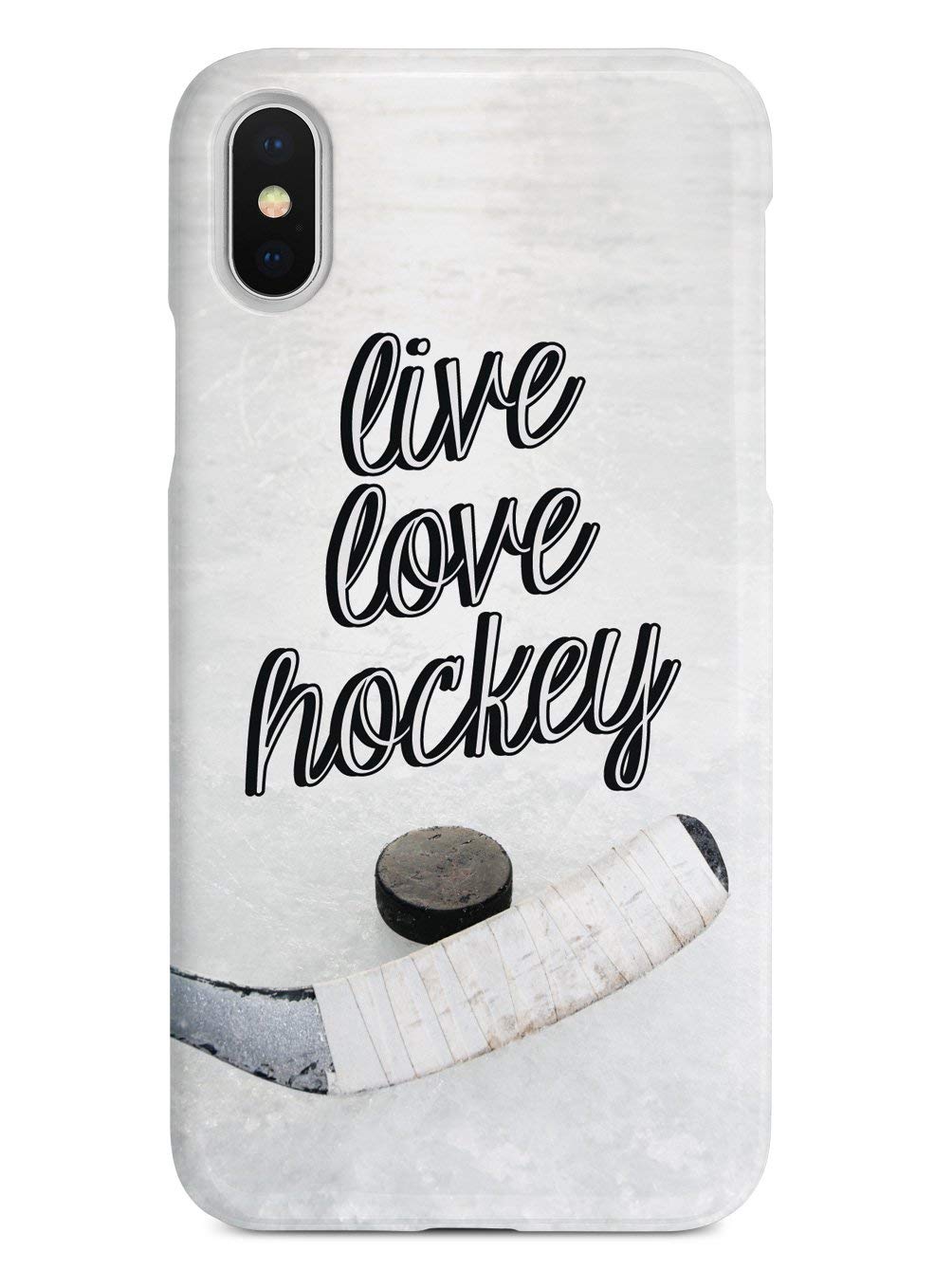 Live Love Hockey iPhone X/Xs Case - 3D Textured Protective Cover with Shock Absorption | Perfect for Hockey Fans & Sports Enthusiasts | Durable Phone Case for Everyday Use, Work & Outdoor Activities