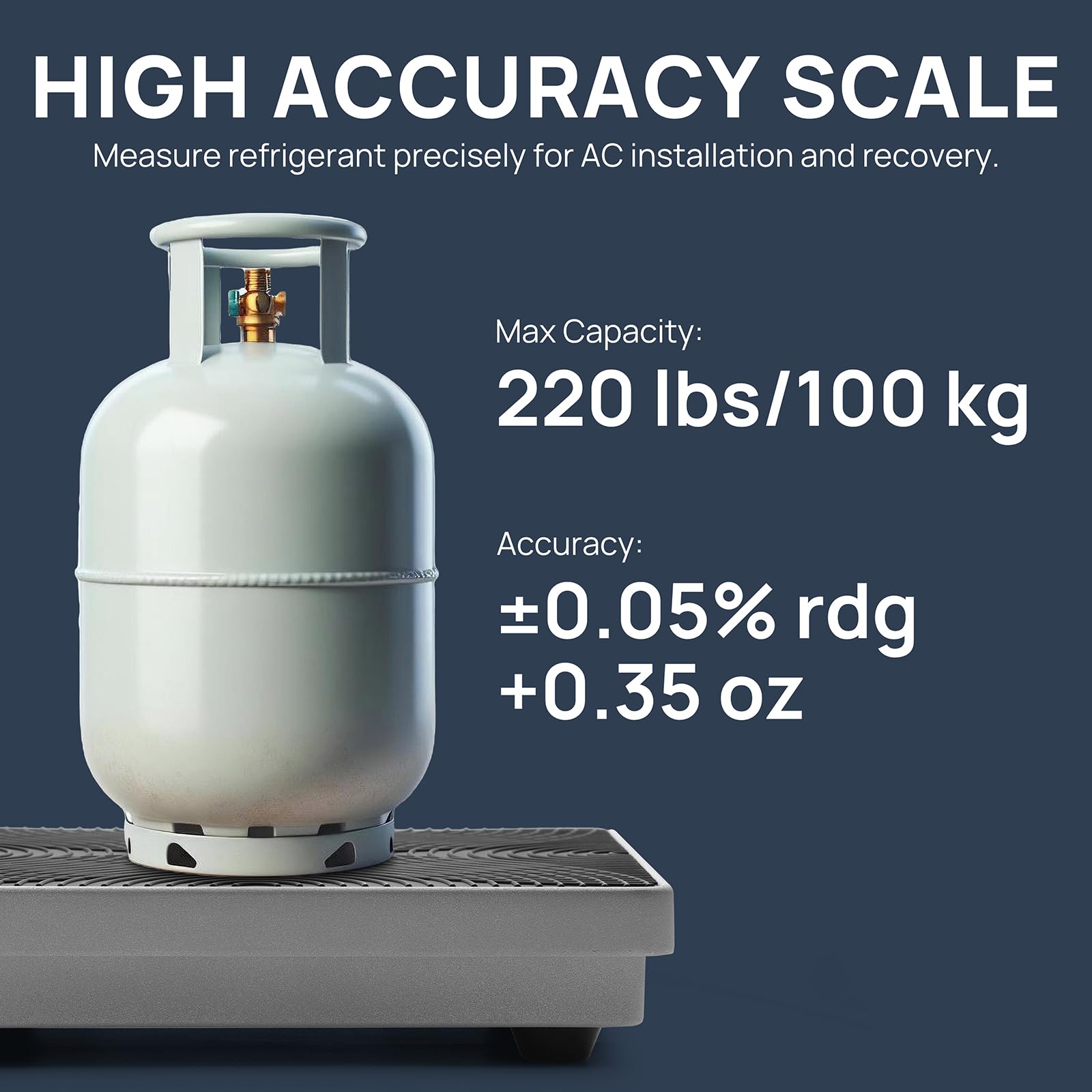 TURBRO Digital Refrigerant Scale with Wired Controller - Freon Charging & Recovery Scale, 4 Measurement Units, Memory Function, 220 lb Capacity for HVAC & Automotive AC Systems - Perfect for Professional Technicians and DIY Car Maintenance