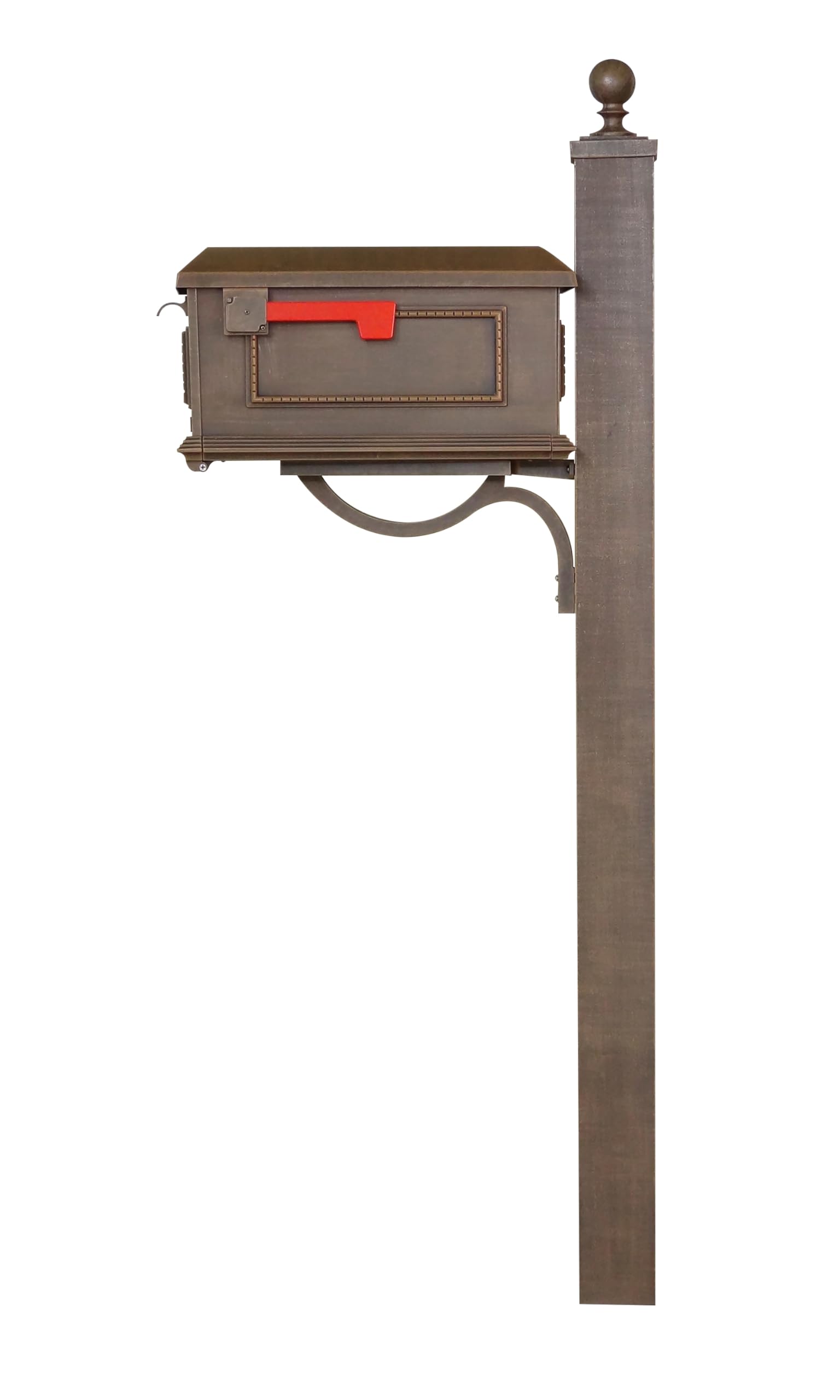 Special Lite Traditional Curbside Mailbox with Springfield Post - Durable Copper Aluminum Mailbox Set for Home & Business - SCT-1010_SPK-710-CP - Perfect for Residential Mail Delivery & Curb Appeal Enhancement