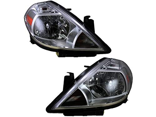 2007-2012 Nissan Versa Hatchback Headlight Assembly Set of 2 - Replacement Left & Right Headlights - Perfect for Night Driving & Foggy Conditions
