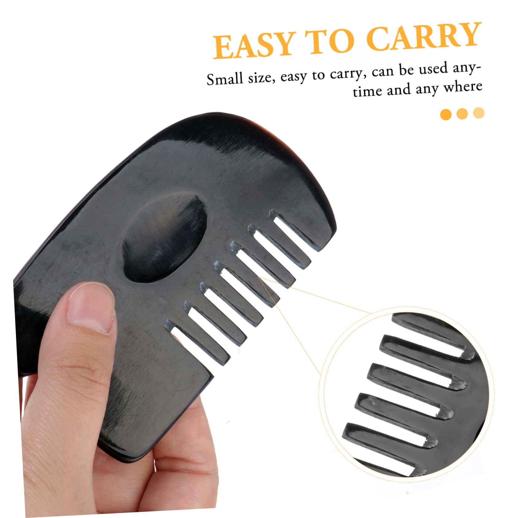 DOITOOL 2 Pack Horn Comb Set - Anti Static Hair Smoothing Comb & Scalp Massage Comb with 6 Teeth, Jade Scraping Board for Women - Perfect for Detangling, Styling & Relaxing at Home or Salon
