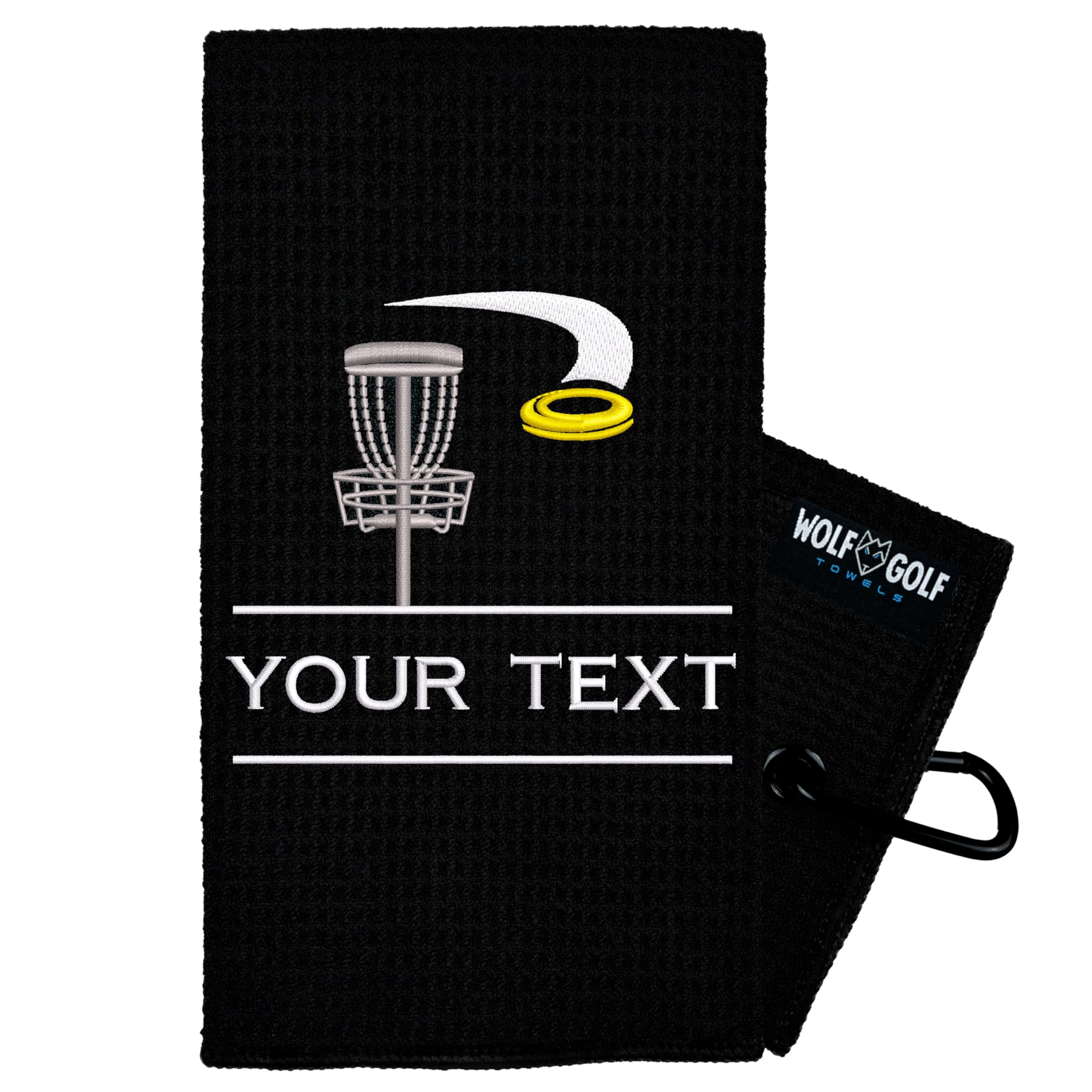 Custom Disc Golf Towel with Clip - Personalized Golf Accessories & Gifts for Disc Golf Players - Perfect for On-Course Sweat Wipe & Equipment Cleaning