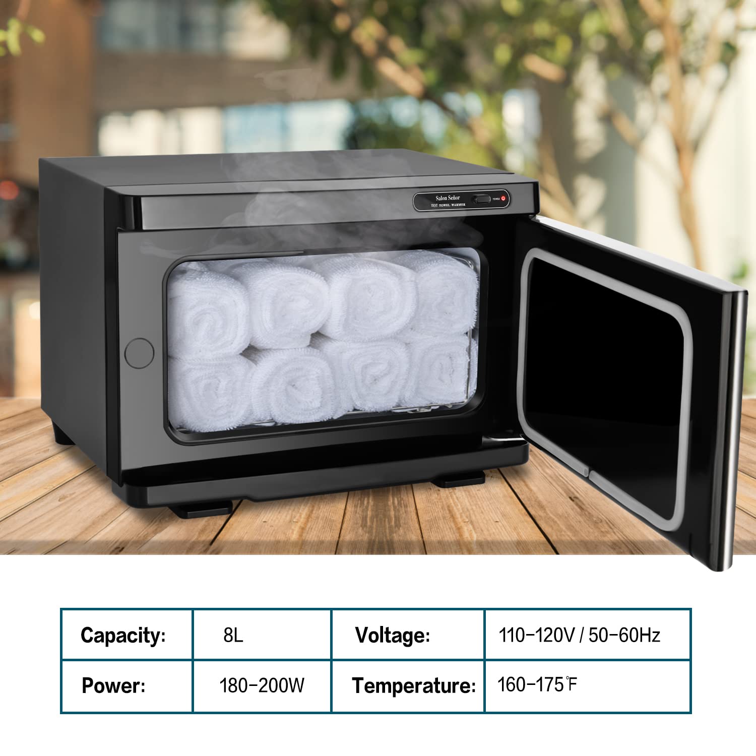 Premium Black Towel Warmer Cabinet with Mirror Door - Professional Spa & Facial Towel Heater for Home Salon, Massage Therapy, and Luxury Bathroom Experience