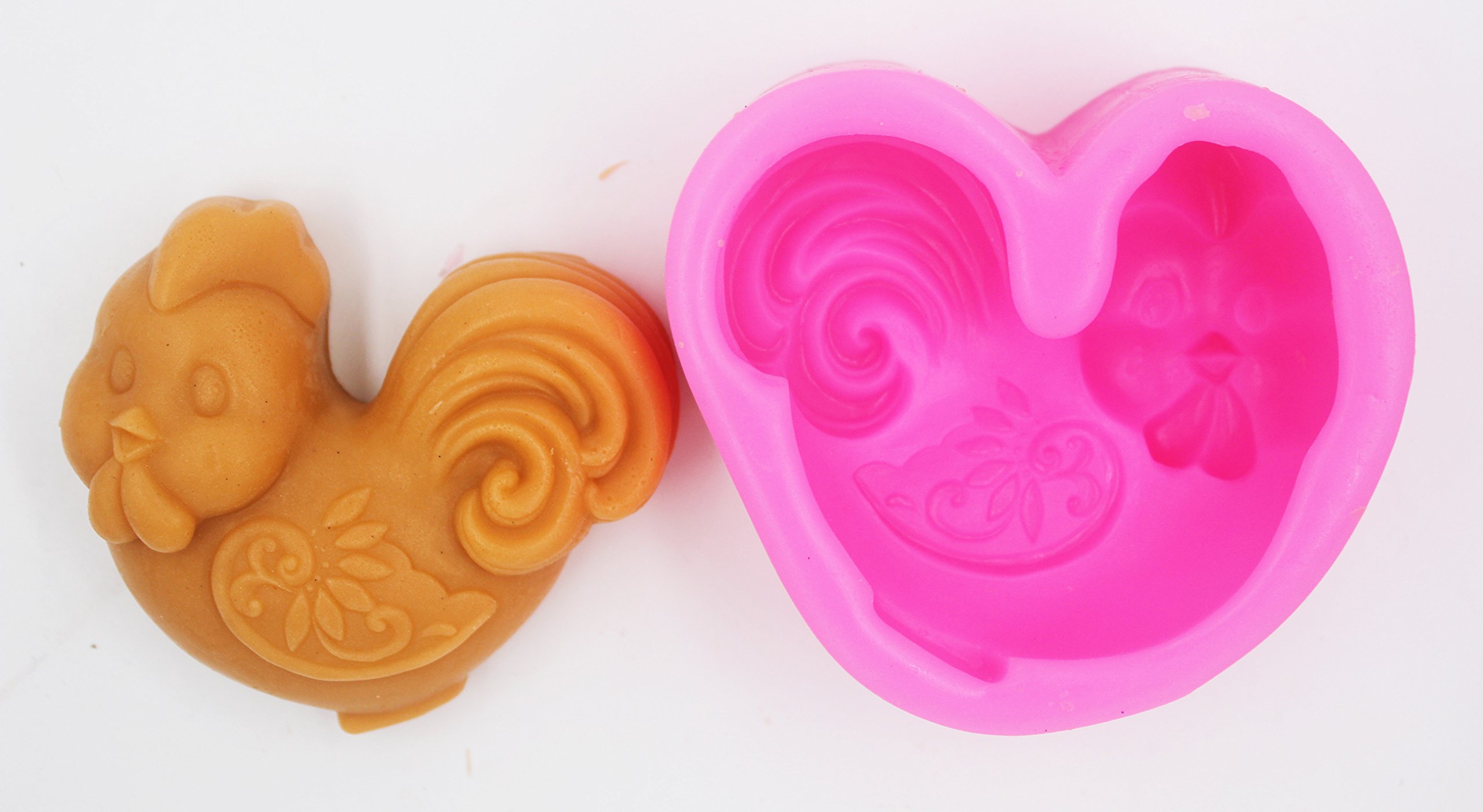Longzang Zodiac Rooster S0240 Silicone Soap Mold - DIY Handmade Soap Making Craft Kit for Home Decor, Bathroom Essentials & Gift Ideas