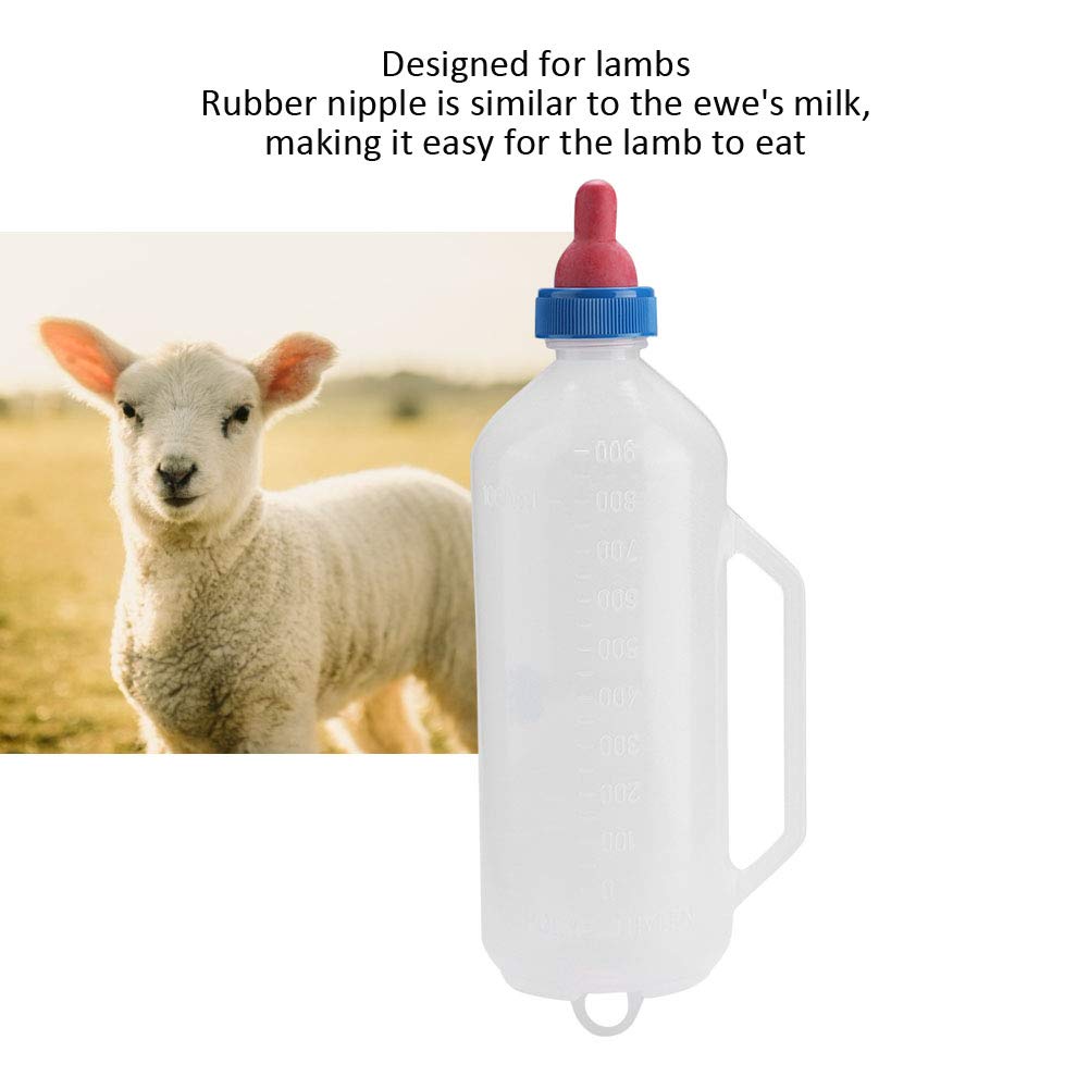 **1L Portable Goat Milk Feeding Bottle with Handle - Calf & Lamb Nursing Bottle for Small Animals - Ideal for Baby Goats, Lambs, and Calves Feeding at Home or Farm**