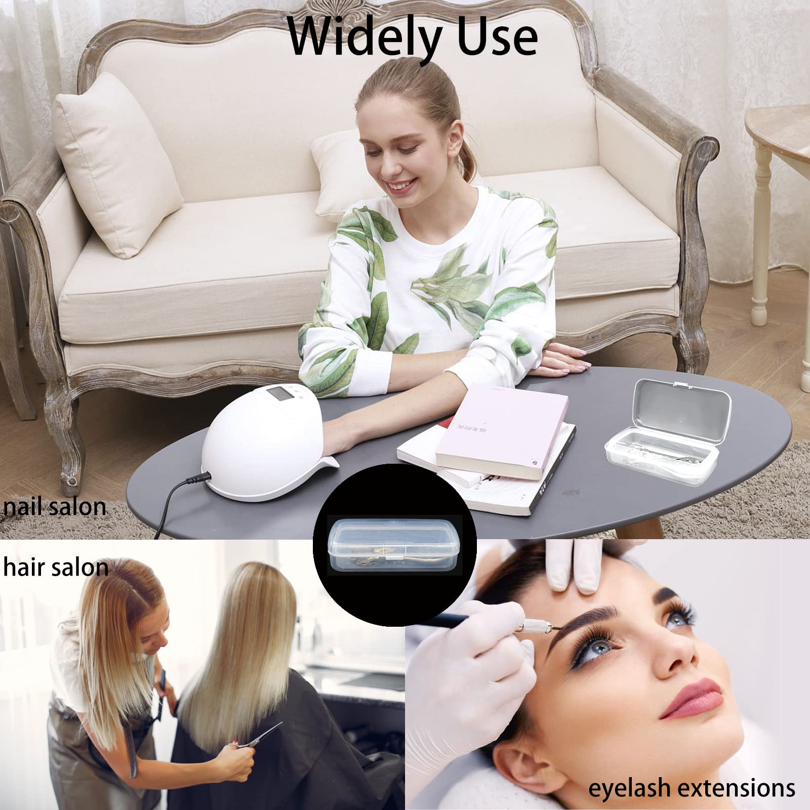 UV Nail Tool Sterilizer Box - Transparent Plastic Disinfection Tray for Manicure Tools, Tweezers & Hair Cutters | Portable Nail Art Sterilization Case with Storage Organizer | Perfect for Salon, Home & Travel Use