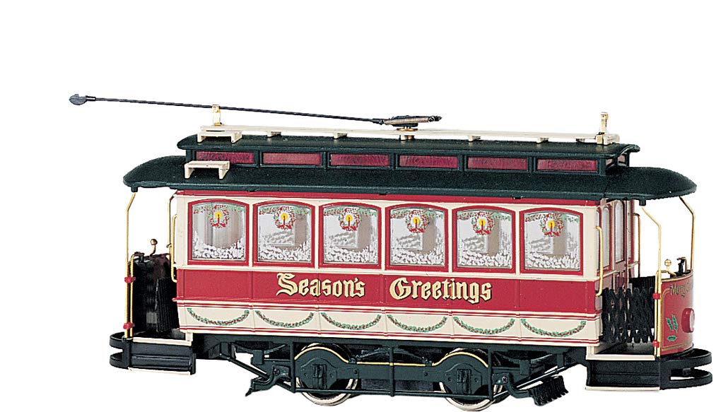 Closed Street Car Christmas - On30 Scale Model Train for Holiday Displays & Collectors | Perfect for Christmas Villages, Train Sets & Dioramas