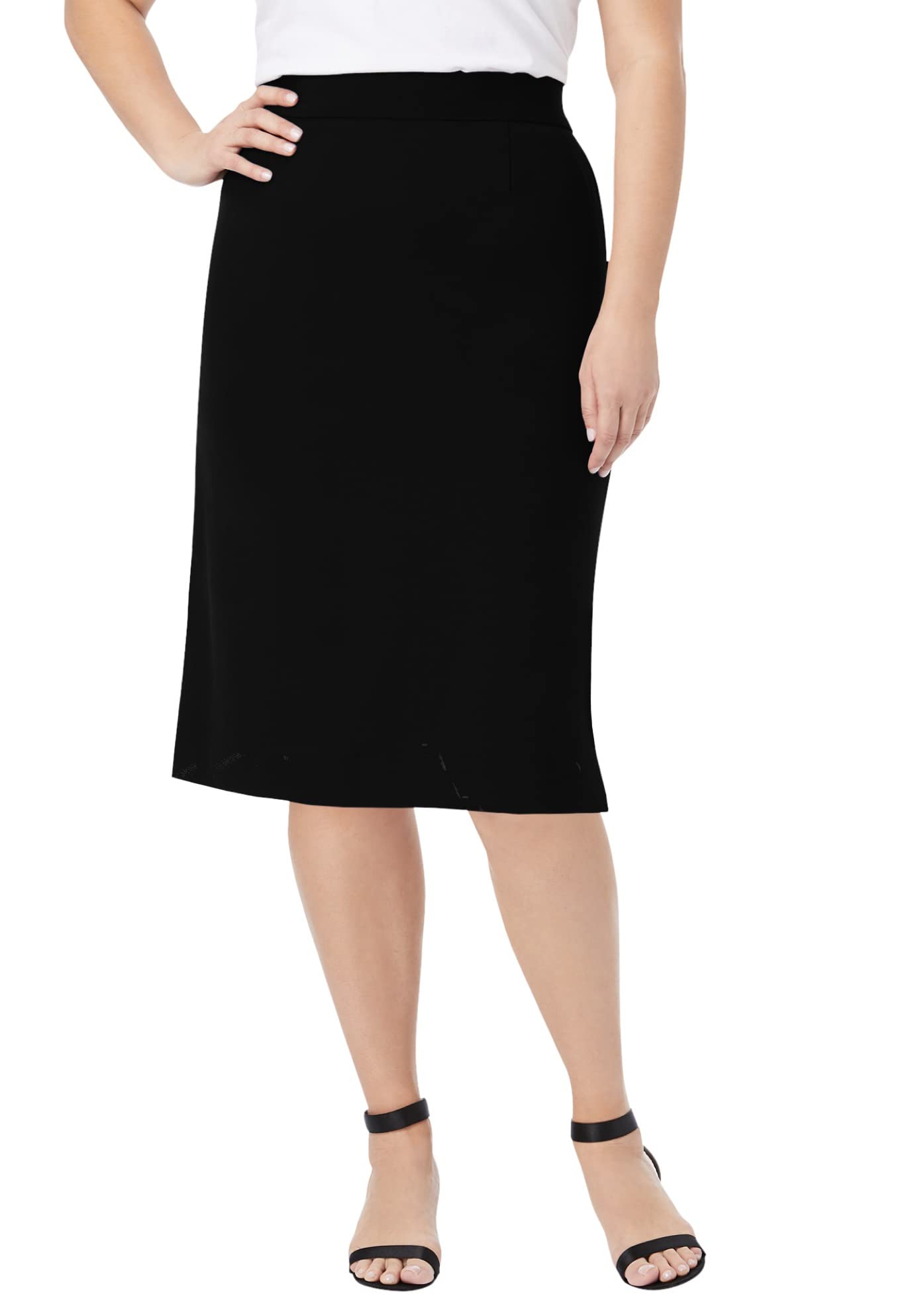 Jessica London Women's Plus Size Tummy Control Bi-Stretch Pencil Skirt - Slimming Office Work Skirt for Professional Women & Business Casual Outfits