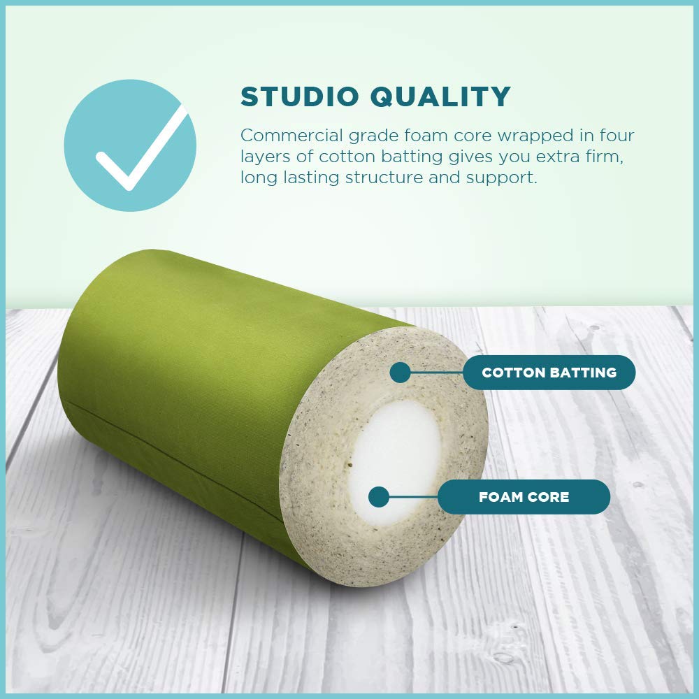 Eco-Friendly Yoga Bolster for Meditation & Support - USA-Made Round or Rectangular Cotton Cushion - Perfect for Yoga, Pilates, and Relaxation at Home or Studio