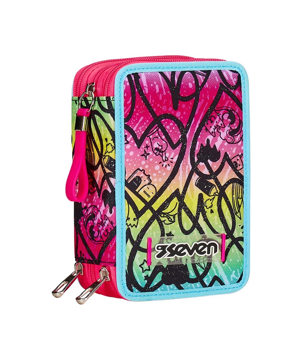 JumpLove Expandable Double Compartment Backpack for Girls - Large Capacity, Pink, Includes 3-Compartment Pouch - Perfect for School, Travel & Daily Use