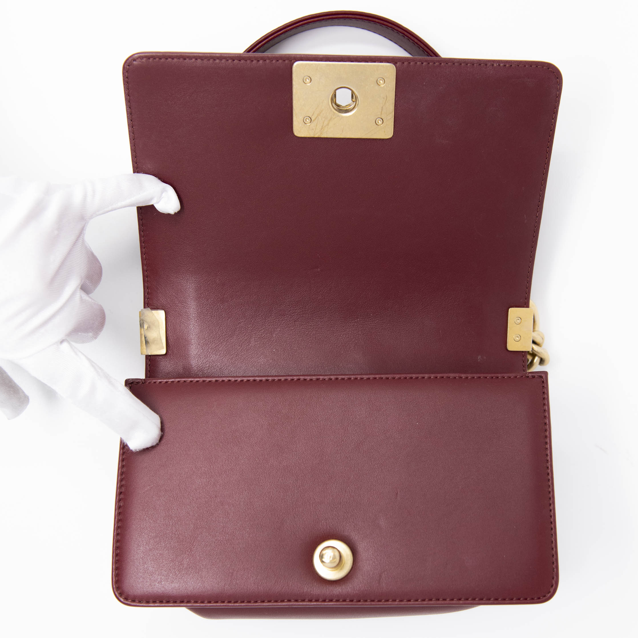 Chanel Burgundy Small Boy Bag - Luxury Leather Crossbody Handbag for Women | Perfect for Parties, Dates & Evening Events