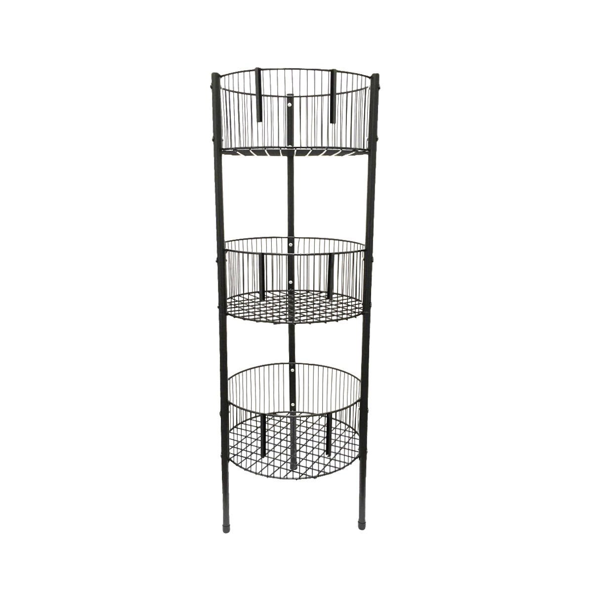 3-Tier Wire Storage Basket Shelf Tower - Organizer for Kitchen, Bathroom, Retail & Office - Perfect for Pantry Storage, Bath Accessories, and Retail Product Display