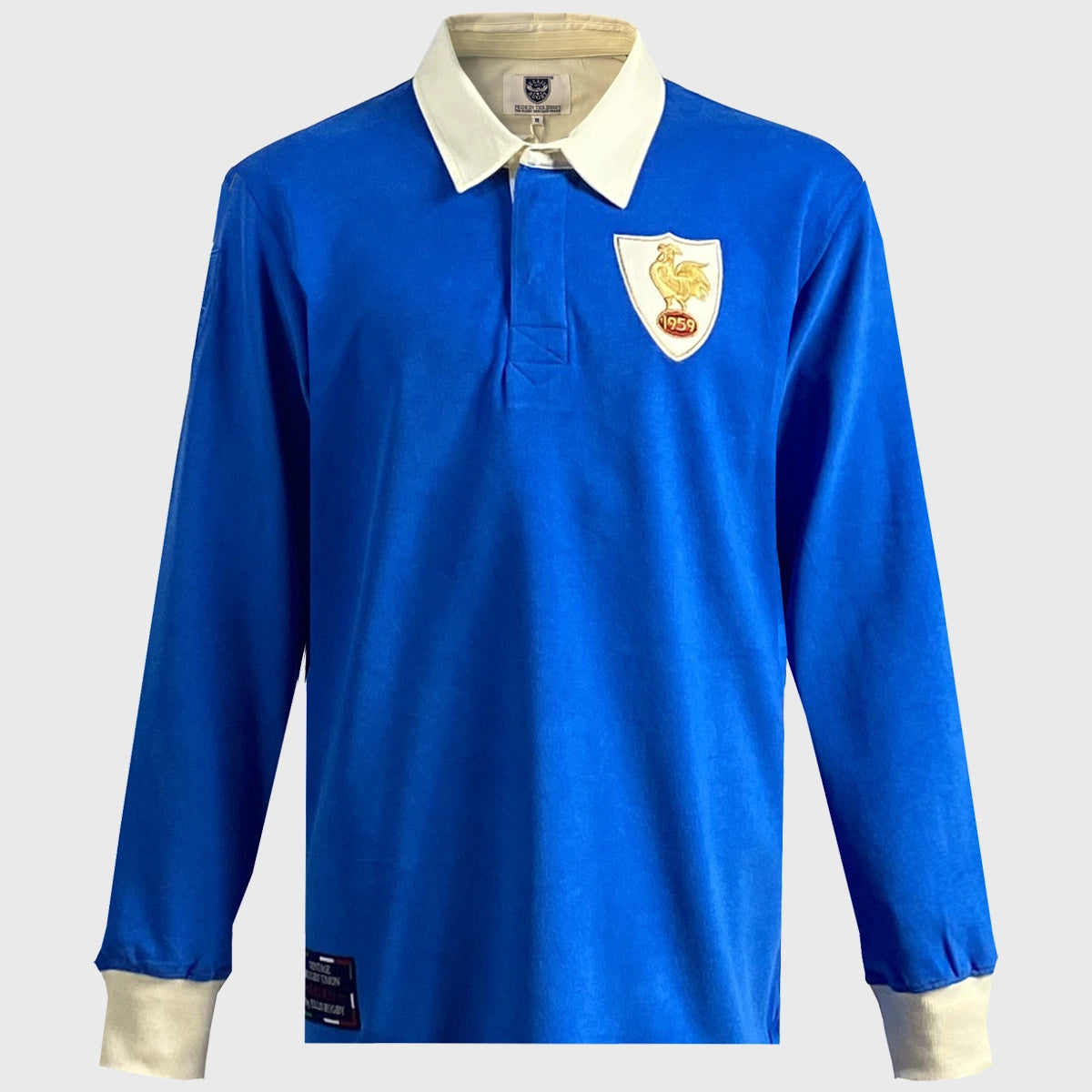 Ellis Rugby France 1959 Vintage Long Sleeve Rugby Jersey - Retro Rugby Shirt for Men - Perfect for Rugby Fans, Vintage Sports Enthusiasts & Game Day Outfits