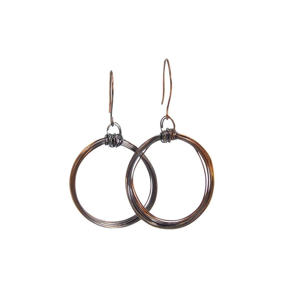 Copper Looped Hoop Earrings for Women - Handmade Copper Wire Jewelry - Lightweight Dangle Earrings for Everyday Wear & Special Occasions