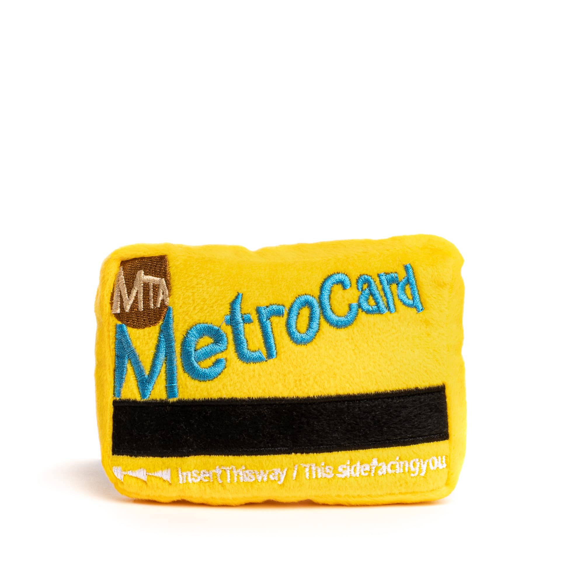 Fabdog Squeaky Plush Dog Toy - NYC Metro Card Tribute for Puppies | Officially Licensed MTA Dog Gift | Perfect for Playtime, Training, and NYC-Themed Gifting