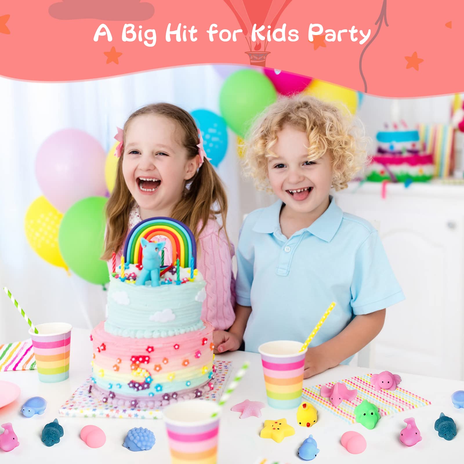 50 Pcs Kawaii Mini Squishy Toys - Soft Mochi Stress Relief & Fidget Toys for Kids, Party Favors, Classroom Prizes, Birthday, Christmas, Easter & Valentine's Day Gifts for Girls & Boys - Perfect for Sensory Play, Anxiety Relief & Fun Party Giveaways