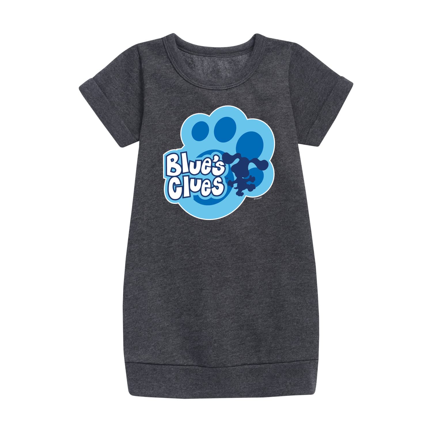 HYBRID APPAREL Blue Clues & You! Fleece Dress for Toddler & Youth Girls - Soft Paw Logo Design - Perfect for Playdates & Birthday Parties