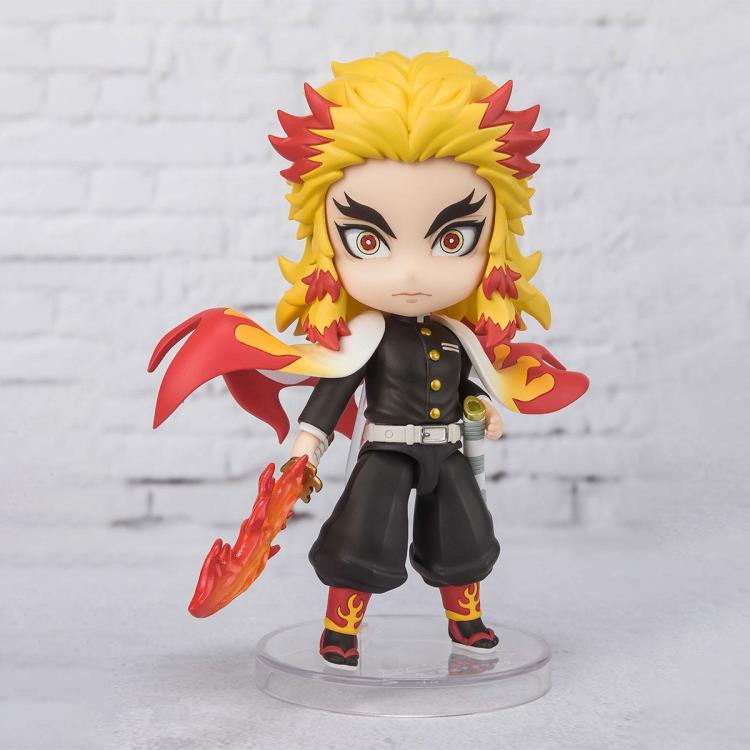 Bandai Figuarts Mini #057 Demon Slayer Kimetsu no Yaiba Kyojuro Rengoku Action Figure - Flame Breathing Version - Collectible Anime Toy for Display & Cosplay