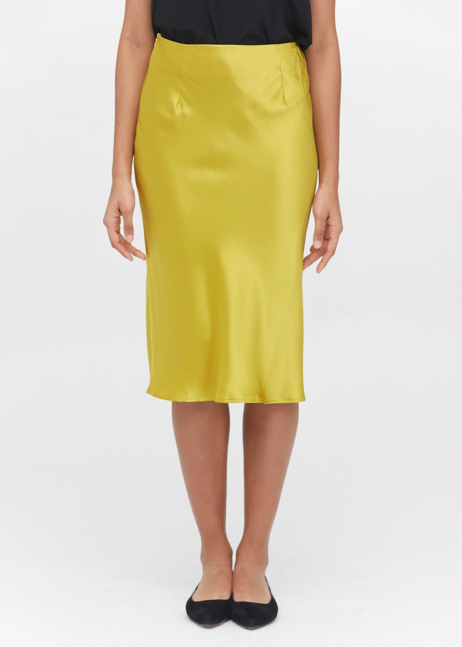 Elegant Knee-Length Silk Wrap Skirt for Women - Soft & Flowy Hips Wrapped Style - Perfect for Office, Party & Casual Wear