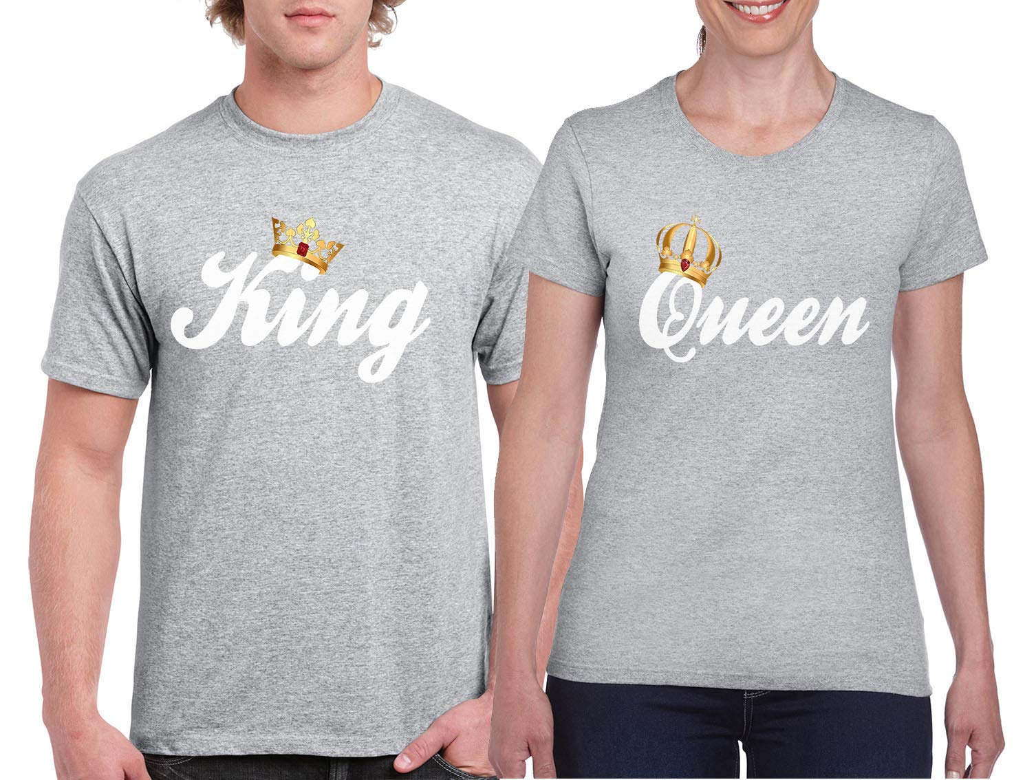 King & Queen Matching Couple T-Shirts - His and Her Love Tees for Anniversaries, Valentine's Day & Romantic Date Nights
