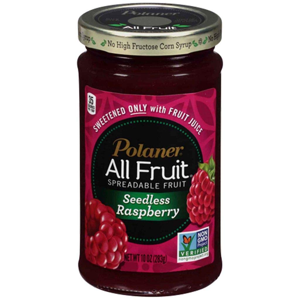 Polaner All Fruit Spreadable Fruit Variety Pack - Strawberry, Raspberry, Cherry, Sweetened Only With Fruit Juice, 10oz Glass Jar (Pack of 3, Total 30oz) - Perfect for Toast, Yogurt & Healthy Snacks