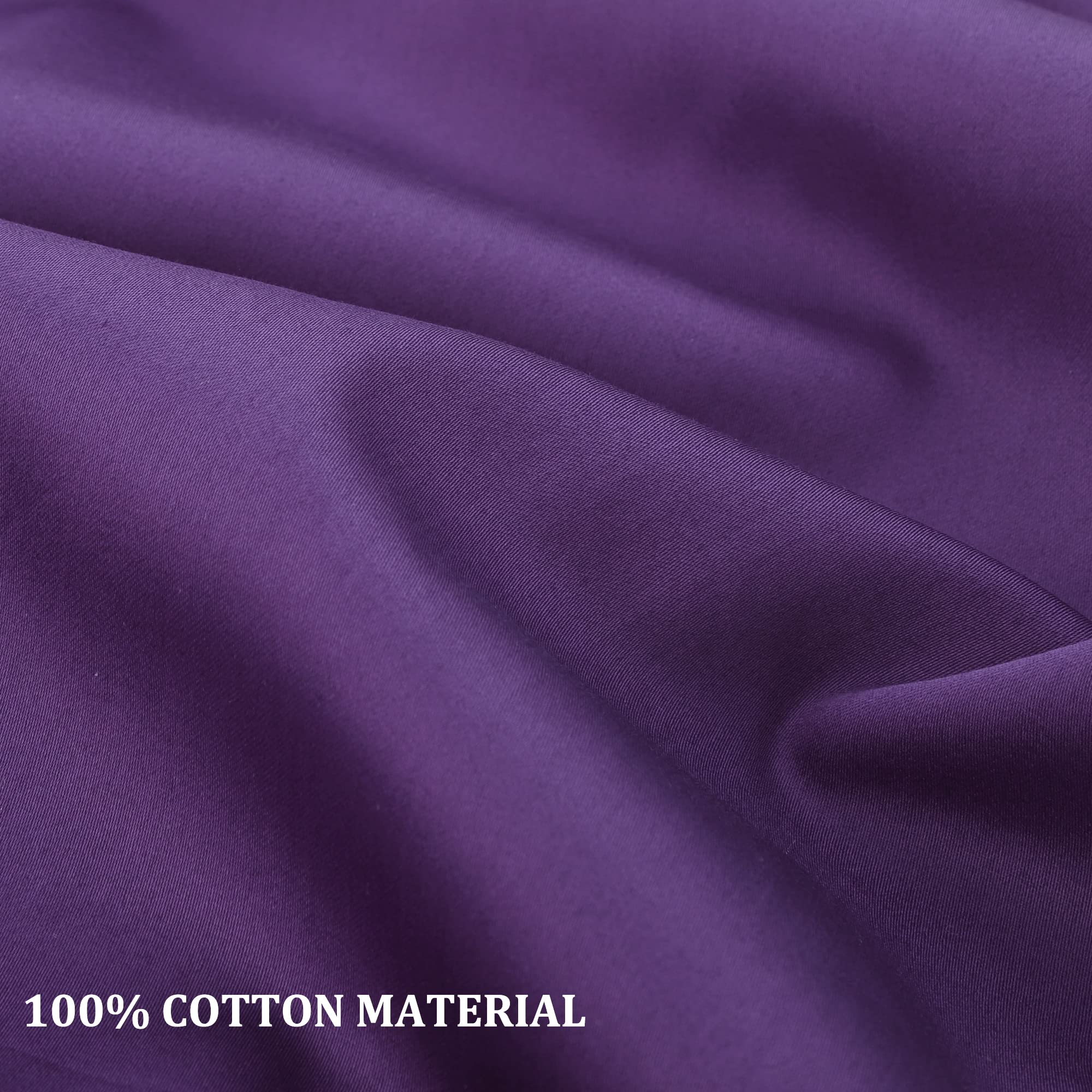 PiccoCasa King Size Grape Pillowcase Set of 2 - 100% Cotton Super Soft Zipper Closure Pillow Covers 20x36 Inches for Hotel & Home Bedroom Luxury Comfort