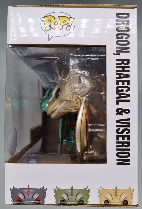 Game of Thrones Funko Pop! Metallic Dragon 3-Piece Set - Jon Snow, Daenerys & Viserion Collectible Figures for Display & Gifting