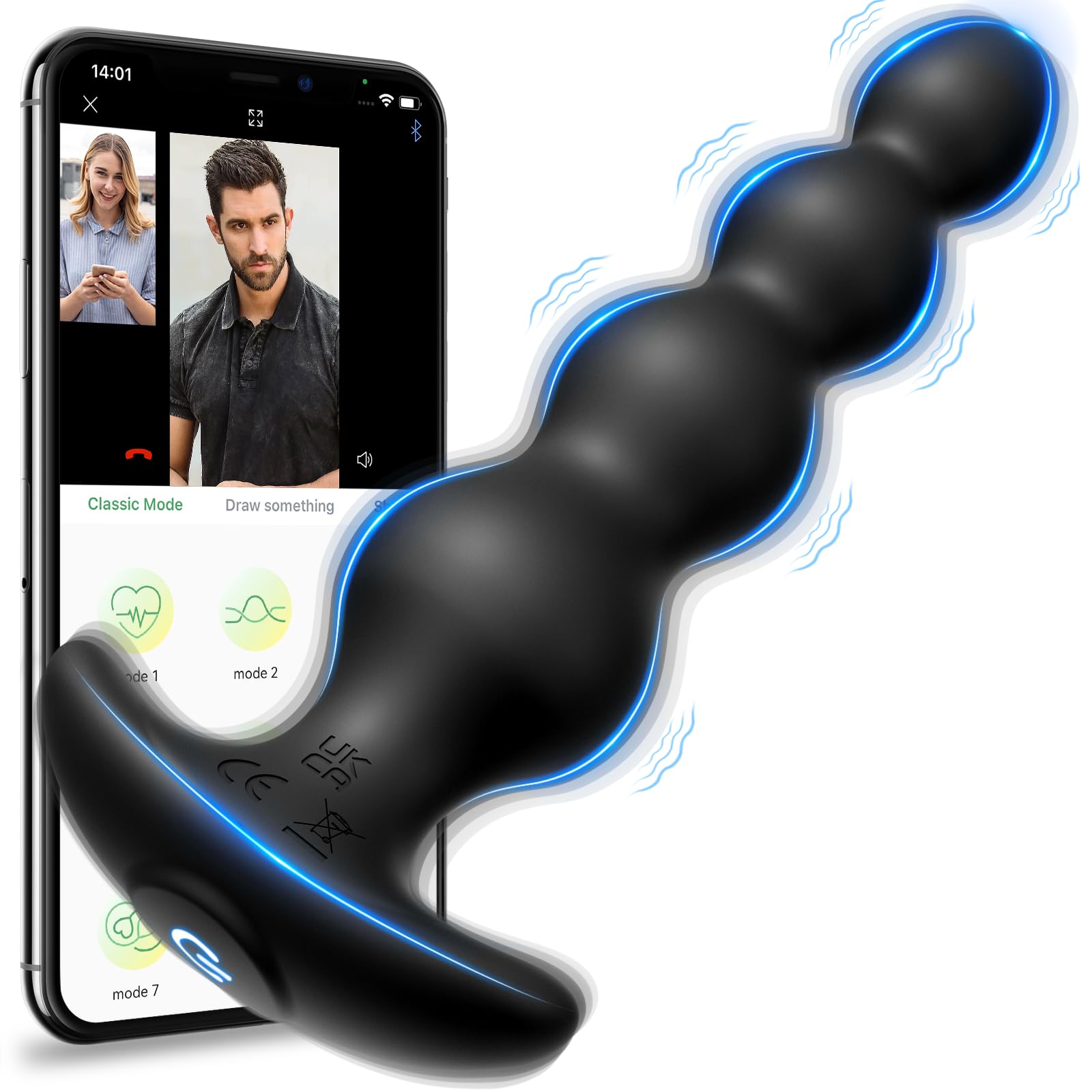 Vibrating Anal Beads with App Control - 9 Speed Rechargeable Silicone Prostate Massager & G-Spot Vibrator for Men, Women & Couples | Perfect for Solo Play, Couples Fun & Sensual Exploration