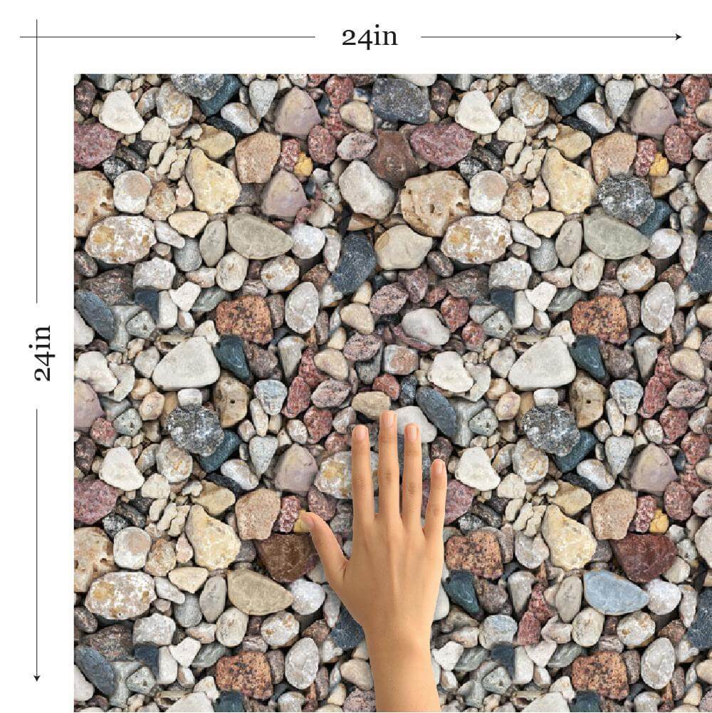 Blue and Brown Stone Texture Peel and Stick Removable Wallpaper - Self-Adhesive Decorative Vinyl for Bedroom, Living Room, Office & Home Decor - Easy to Apply & Remove