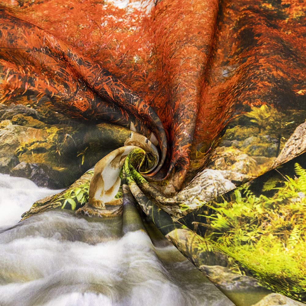 HVEST Autumn Forest Tapestry Wall Hanging - Fox Deer Maple Tree Waterfall Scenery, 60x40 Inches, Perfect for Bedroom, Living Room, Party, Dorm, and Outdoor Decor