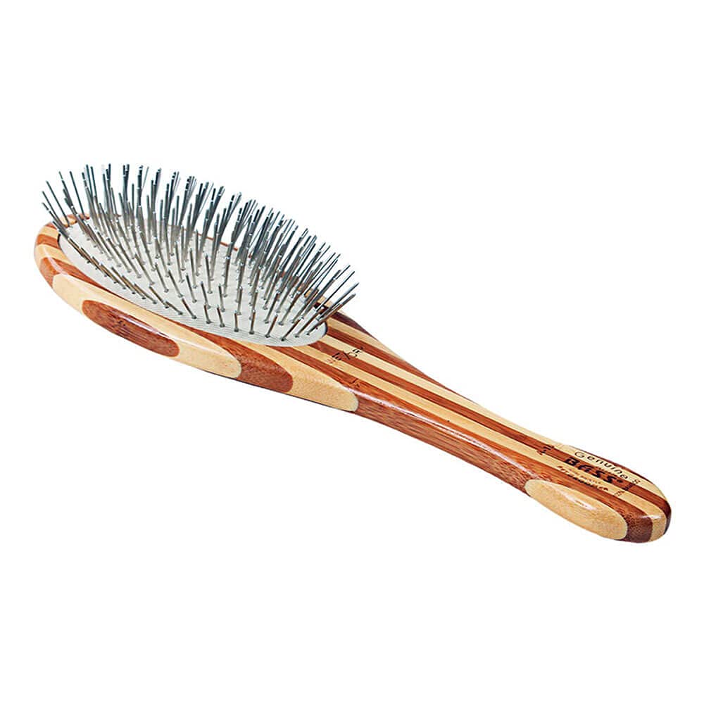BASS Wire Pet Grooming Brush - Large Oval Dog & Cat Slicker Brush for Shedding, Detangling, and Massaging - Perfect for Long & Short Haired Pets at Home or Professional Grooming Salons