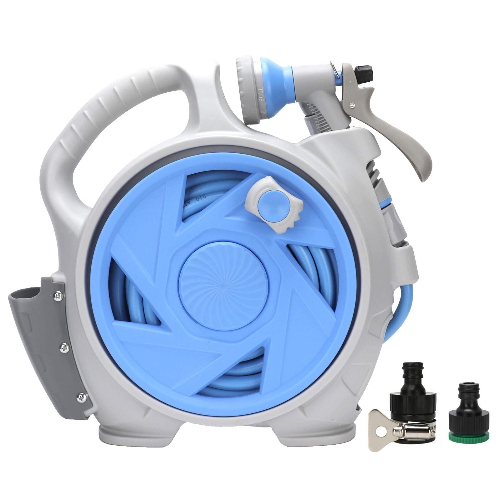15m Retractable Hose Reel with Wall Mount - Heavy Duty Garden Hose Holder Set, Expandable Water Pipe Storage for Lawn, Yard & Outdoor Watering Equipment | Perfect for Gardening, Car Washing & Patio Cleaning